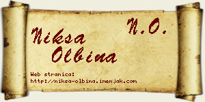Nikša Olbina vizit kartica